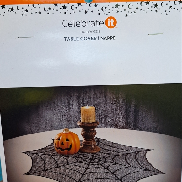 Halloween Table Cloth Spider Web Table Topper Party Centerpiece New with Tag - Picture 8 of 11